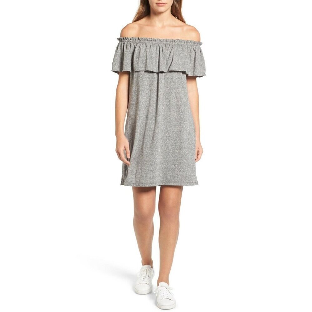 New Current/Elliott Women's The Ruffle Jersey Off-the-Shoulder Dress Size 1